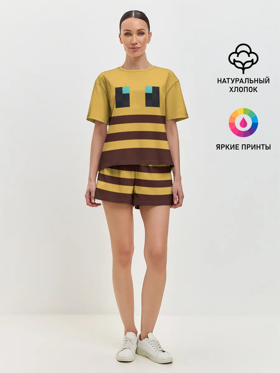 Женская пижама с шортами / Minecraft Bee
