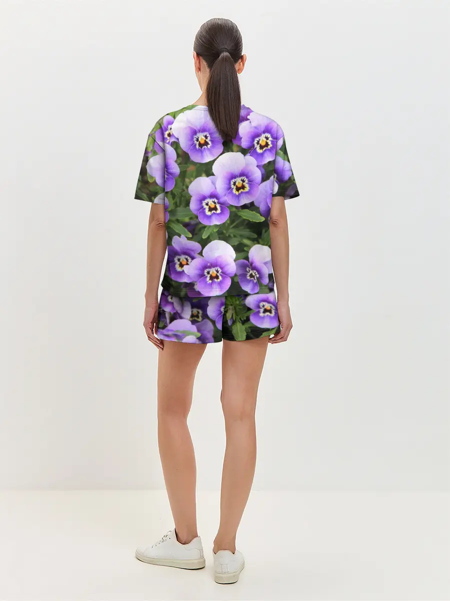 Женская пижама с шортами / Анютины глазки