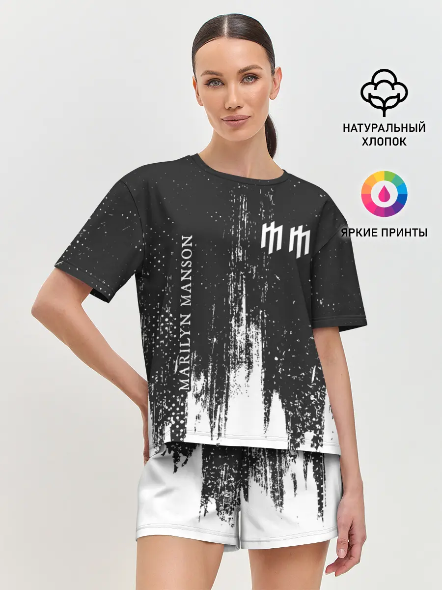 Женская пижама с шортами / MARILYN MANSON / М. МЭНСОН