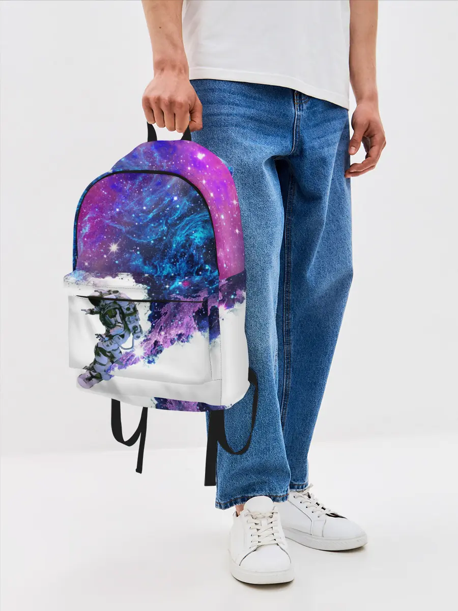 Рюкзак джинсовый / Космический сноуборд
