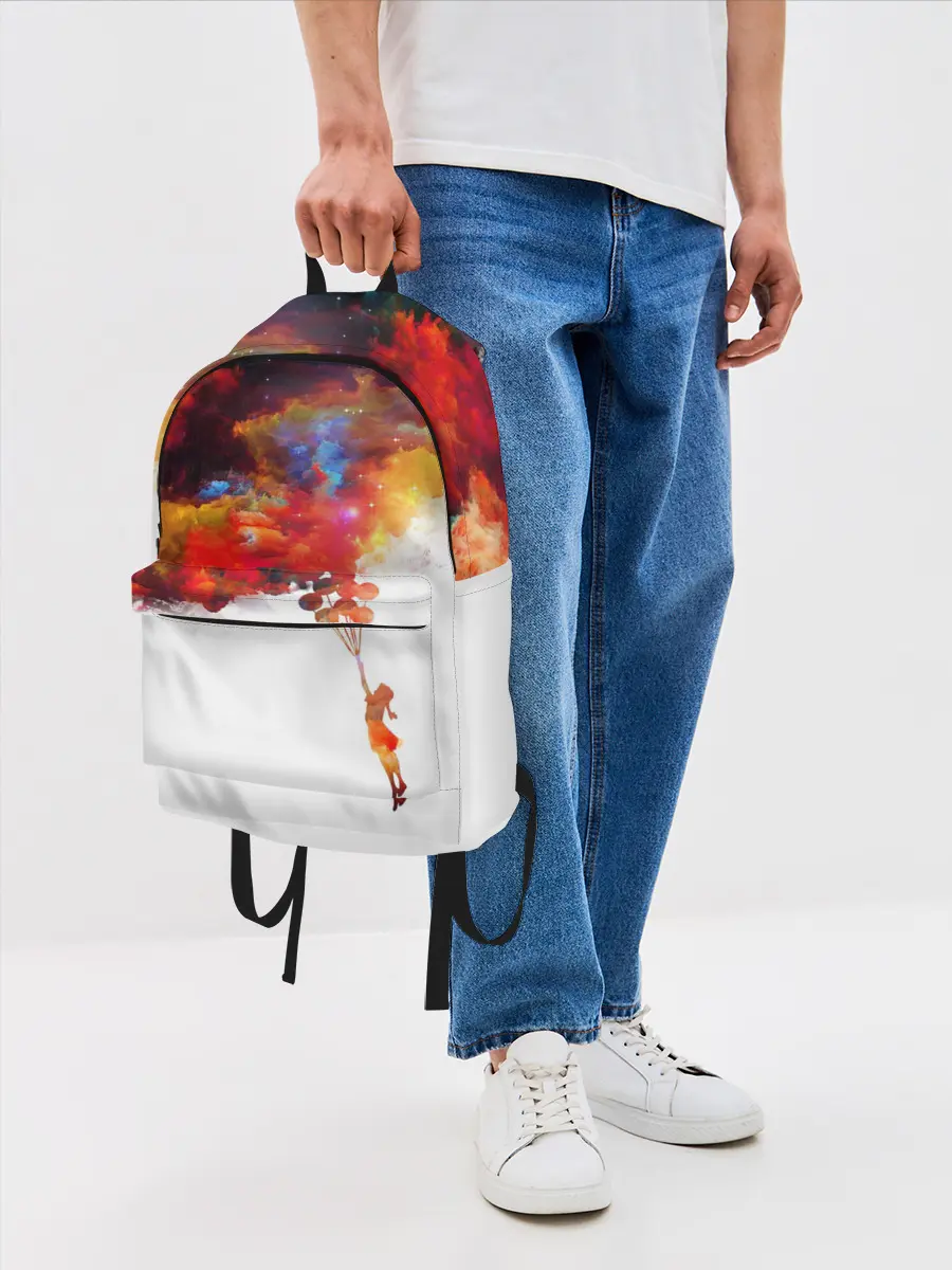 Рюкзак джинсовый / Девочка с шарами