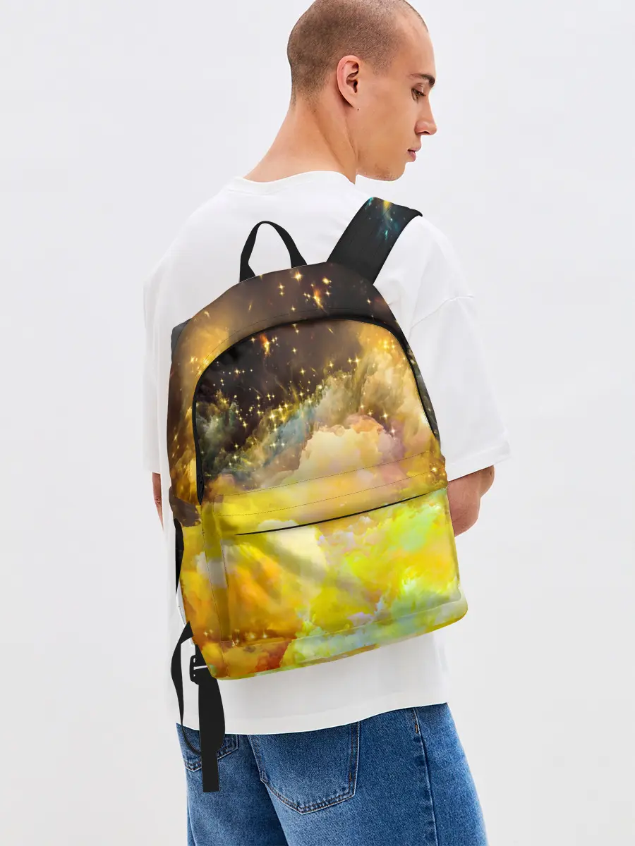 Рюкзак джинсовый / Желтая краска