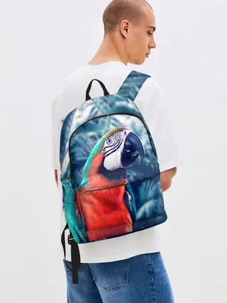 Рюкзак джинсовый / Попугай