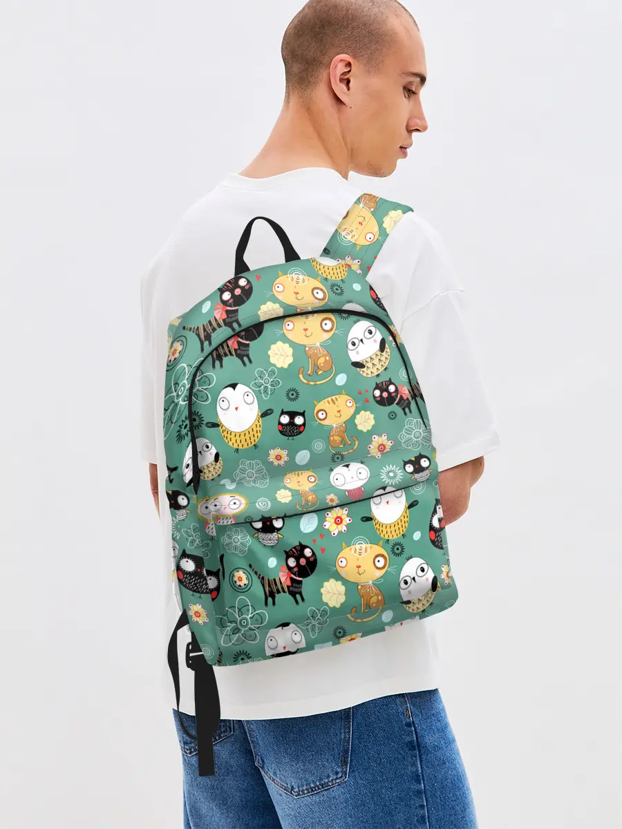 Рюкзак джинсовый / Совы и котики