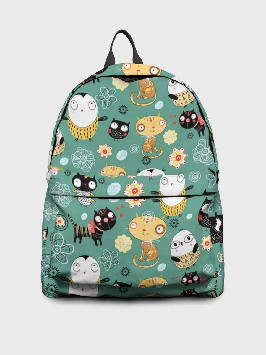 Рюкзак джинсовый / Совы и котики