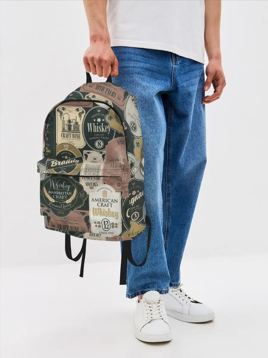Рюкзак джинсовый / Этикетки мира Виски