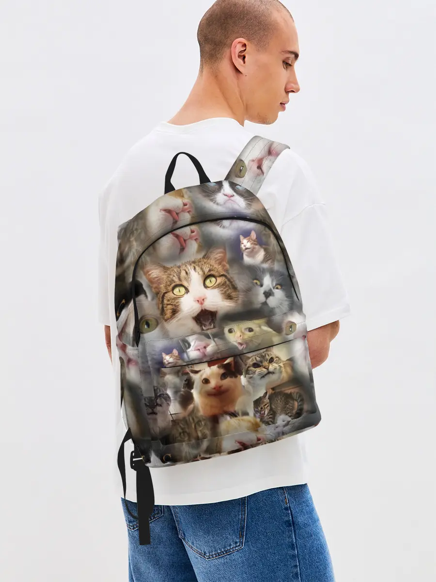 Рюкзак джинсовый / Те самые коты