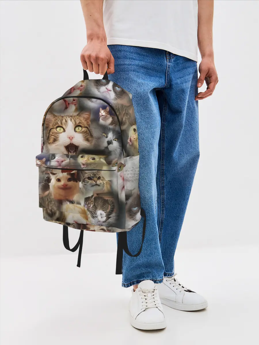 Рюкзак джинсовый / Те самые коты