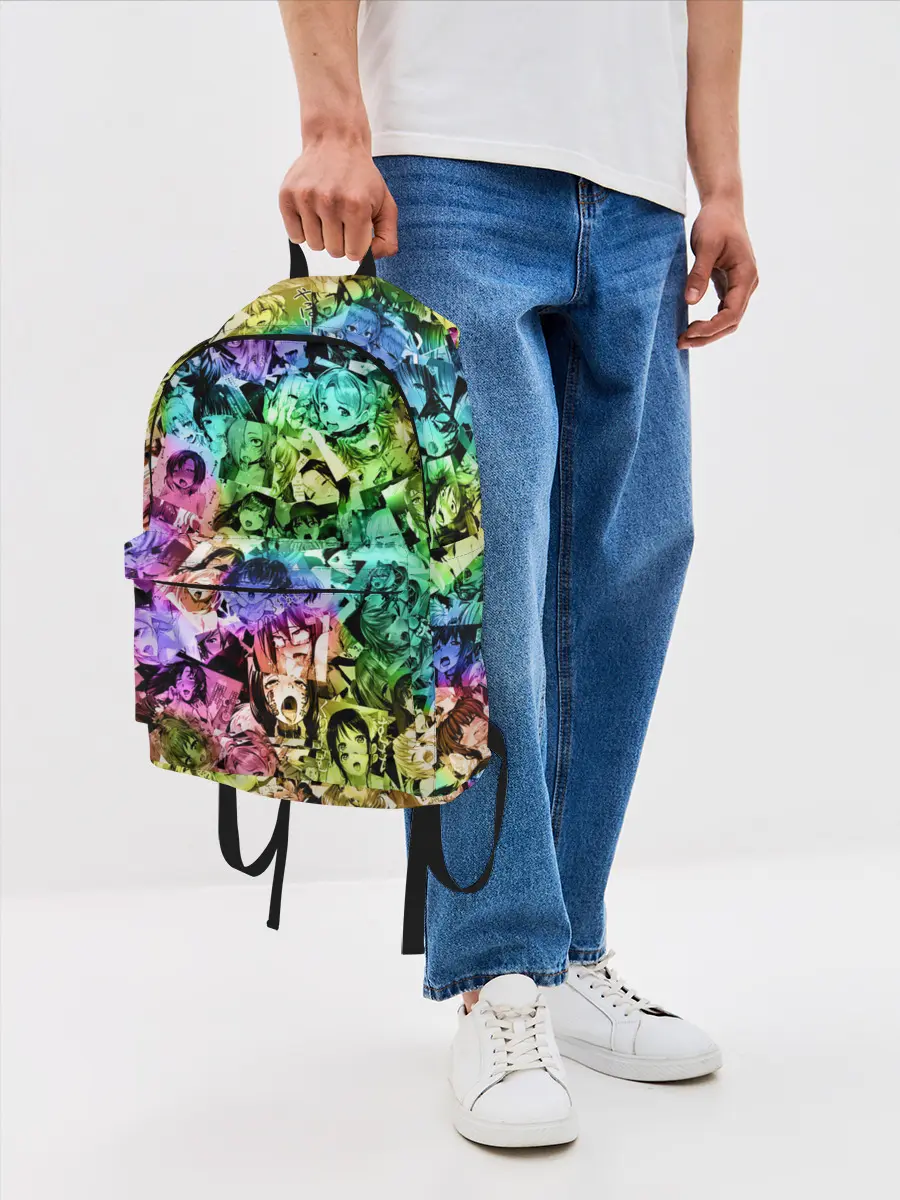 Рюкзак джинсовый / Радуга ахегао