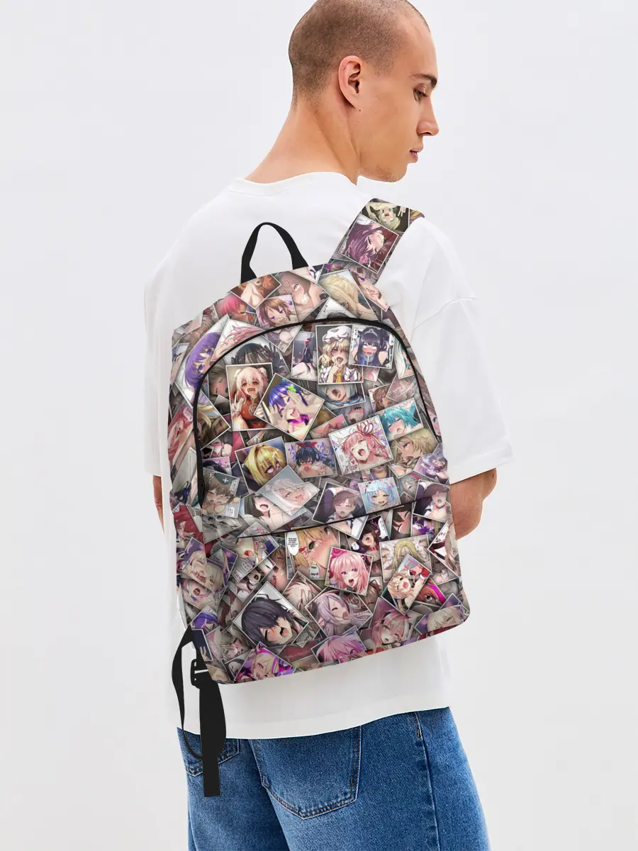 Рюкзак джинсовый / Ахегао цвет