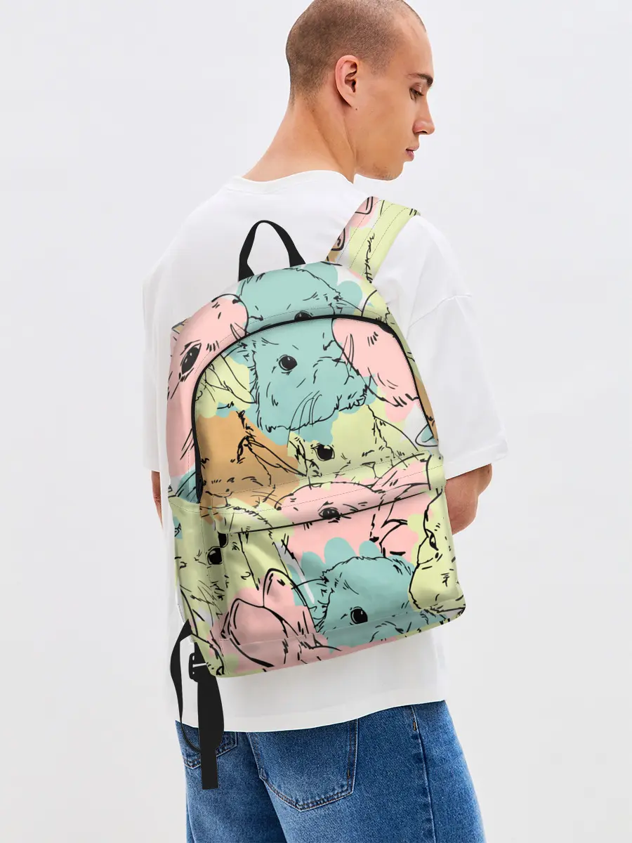 Рюкзак джинсовый / Акварельные Зайки