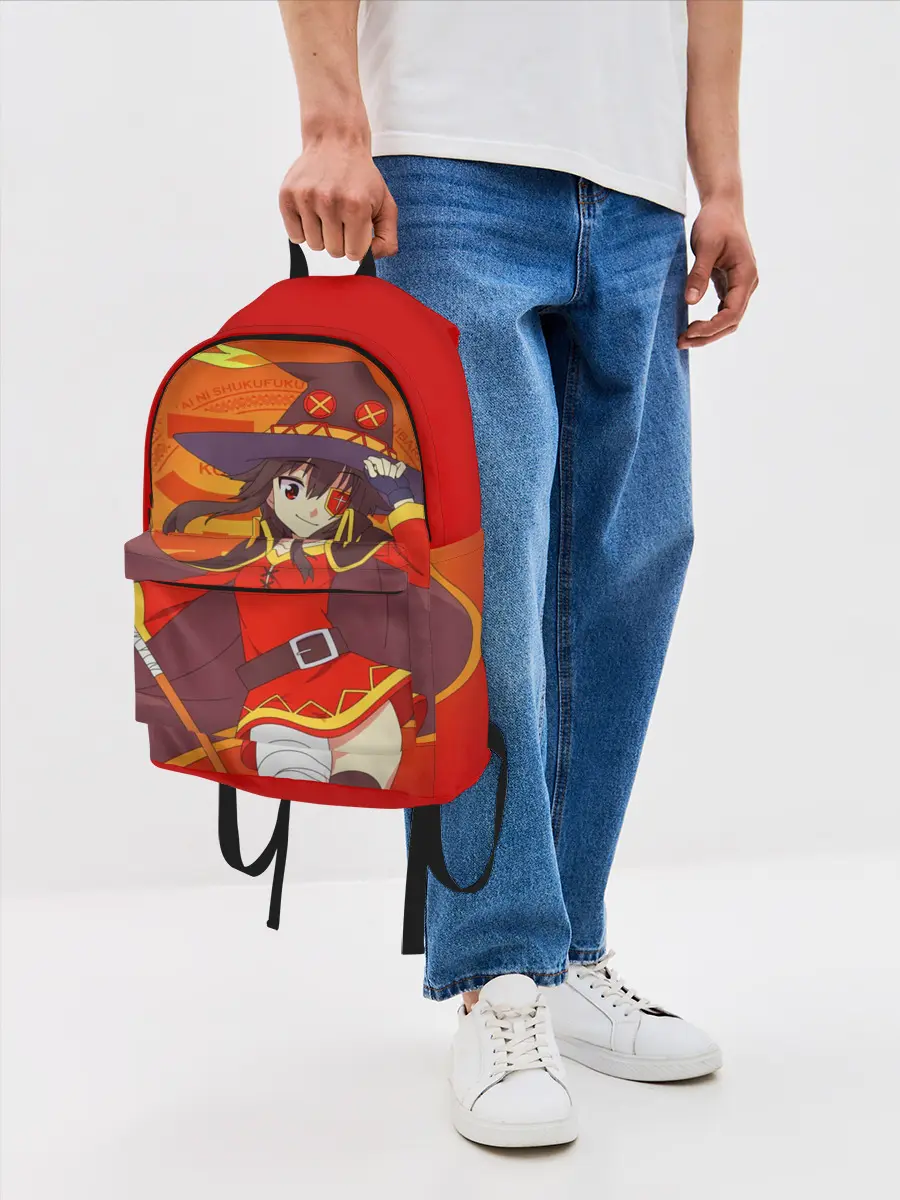 Рюкзак джинсовый / KonoSuba. Мегумин с посохом