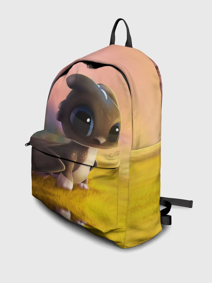 Рюкзак джинсовый / Дракончик на берегу озера