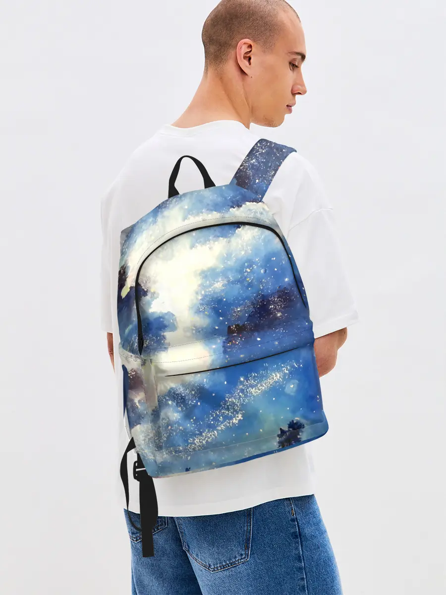 Рюкзак джинсовый / Ёжик в космосе