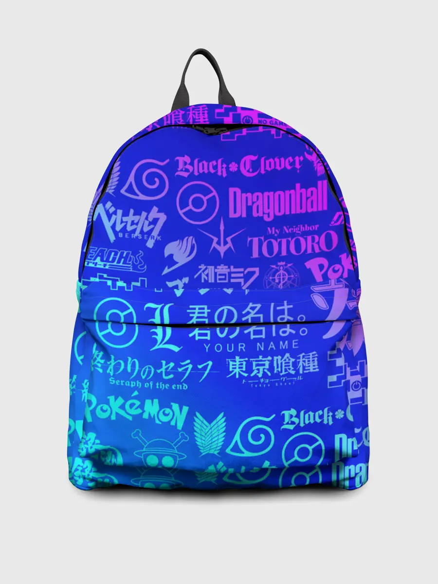 Рюкзак джинсовый / ЛОГО АНИМЕ МУЛЬТФИЛЬМОВ