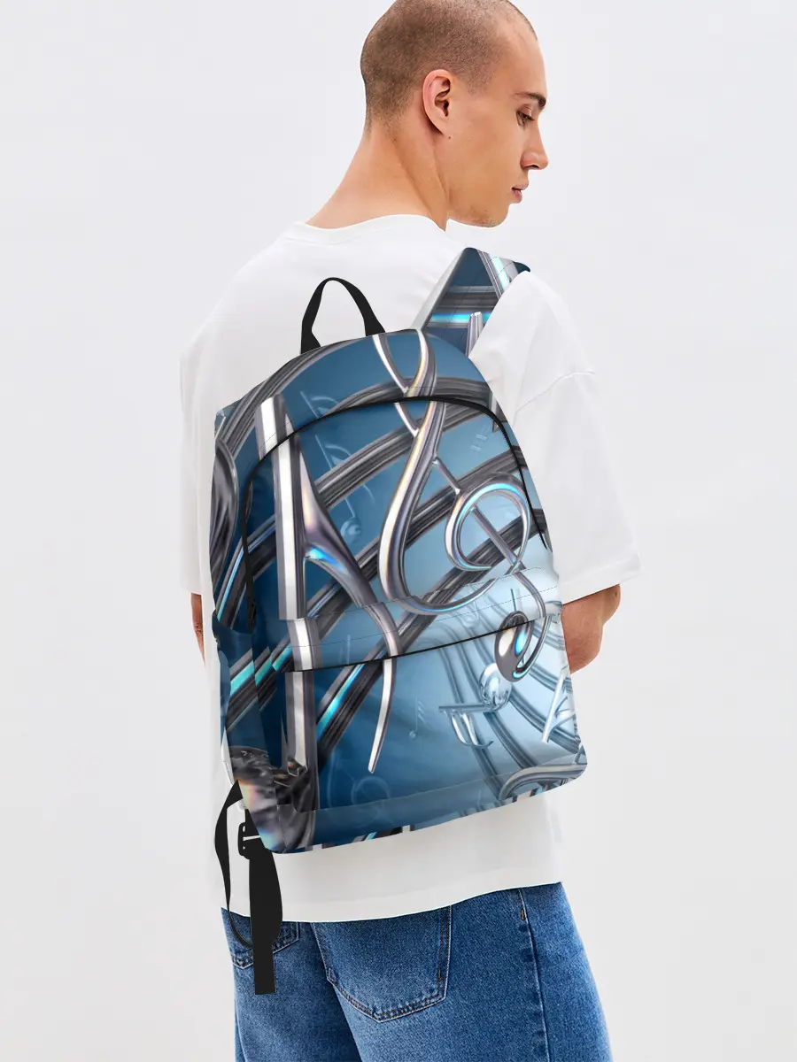 Рюкзак джинсовый / Металлические ноты