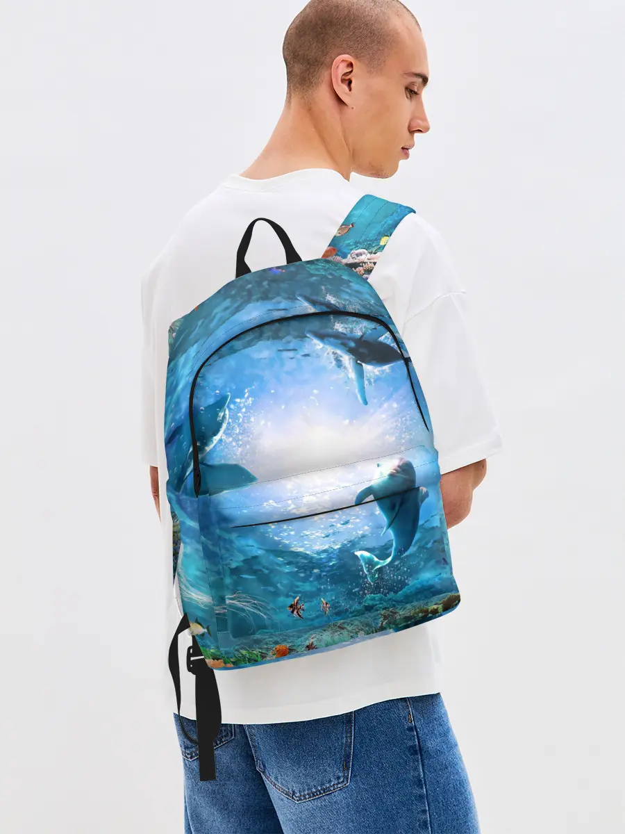 Рюкзак джинсовый / Дельфины