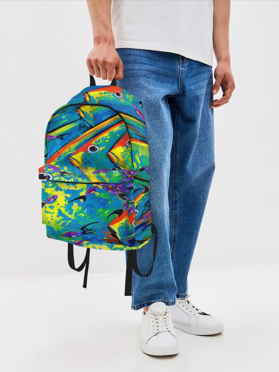 Рюкзак джинсовый / Рыбы