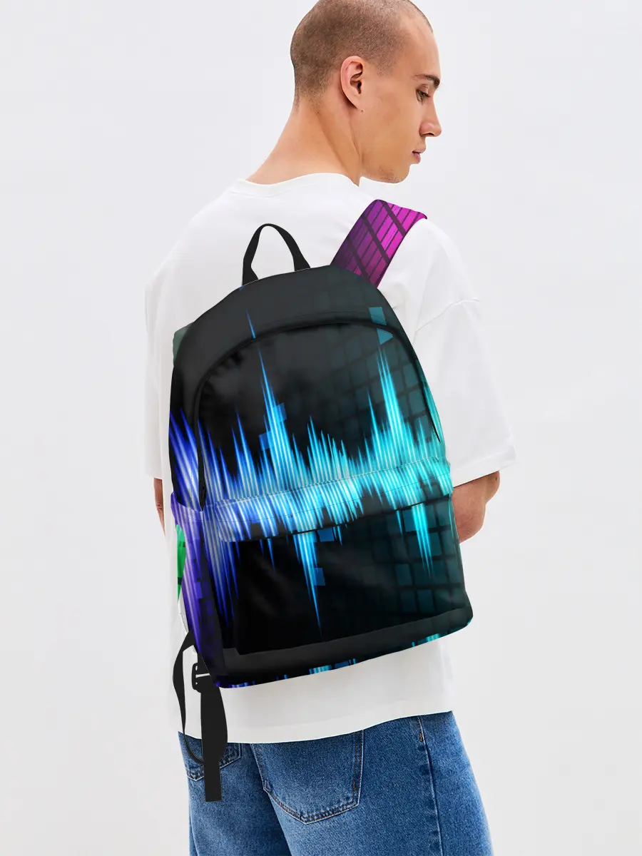 Рюкзак джинсовый / neon music