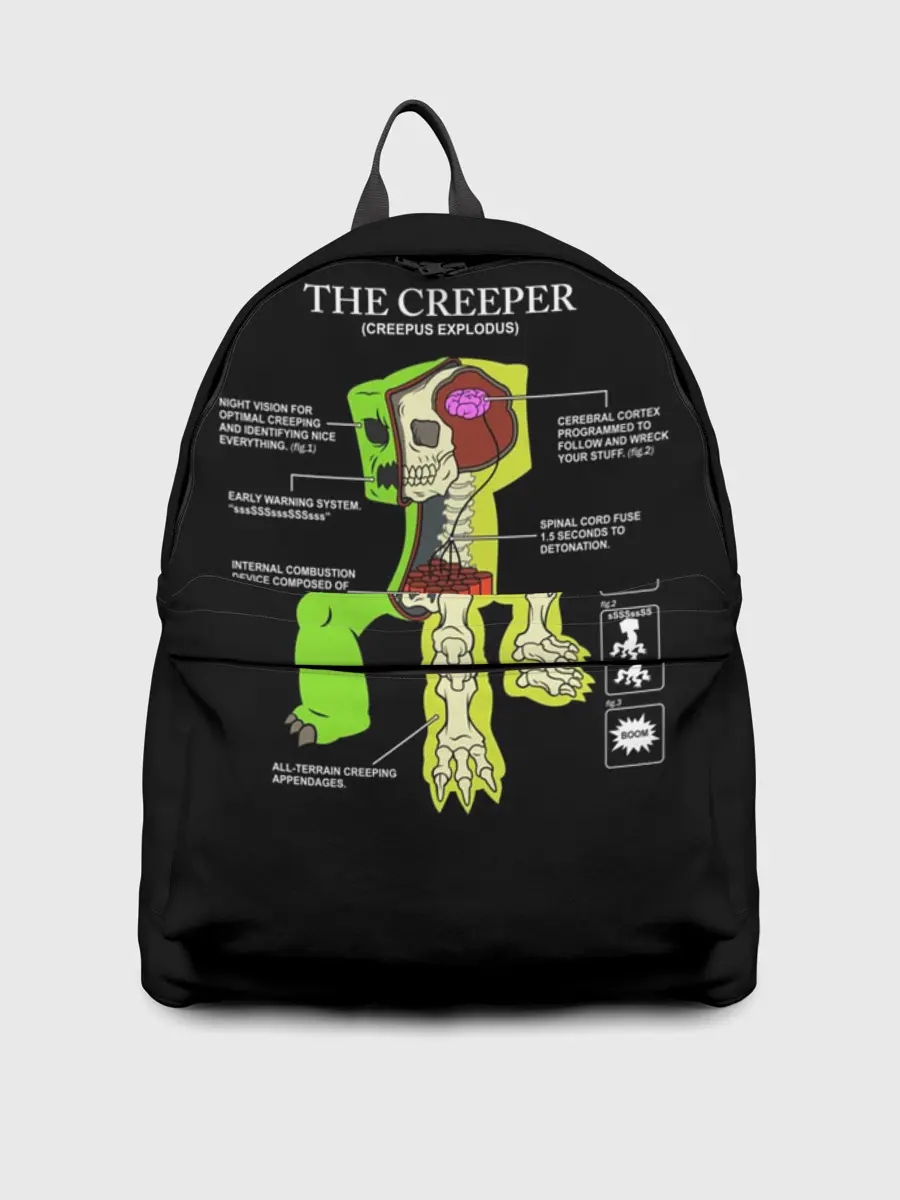 Рюкзак джинсовый / Майнкрафт, Крипер