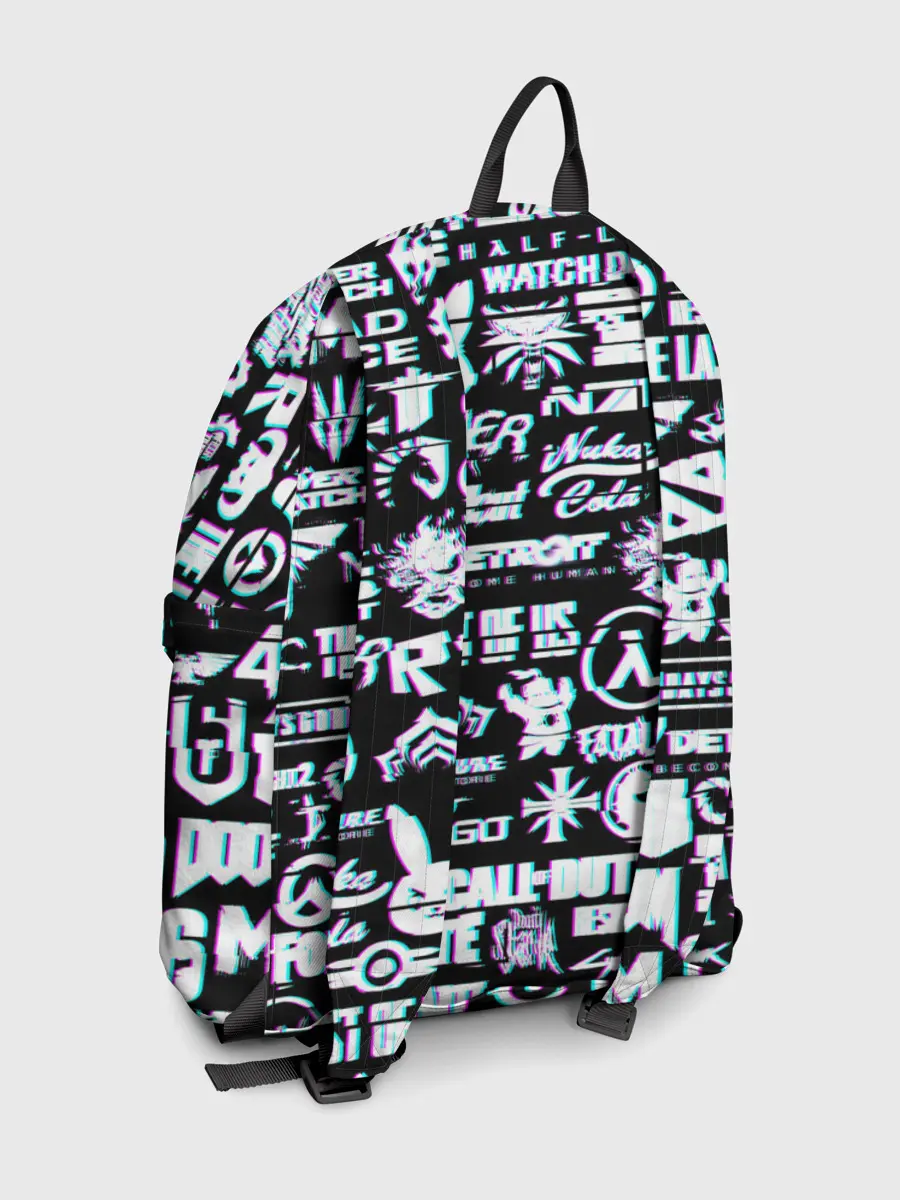 Рюкзак джинсовый / ЛОГОТИПЫ ИГР GLITCH | ГЛИТЧ