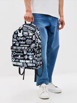 Рюкзак джинсовый / ЛОГОТИПЫ ИГР GLITCH | ГЛИТЧ