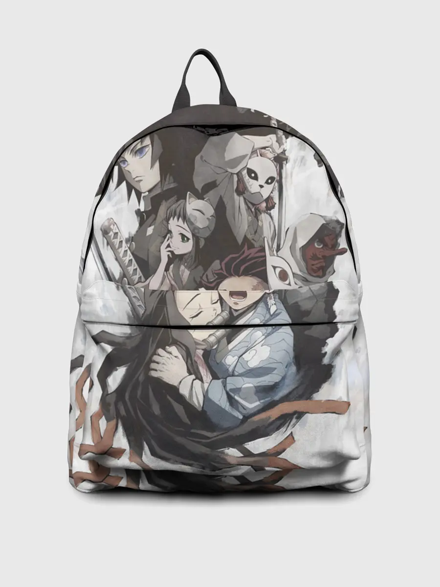 Рюкзак джинсовый / Kimetsu no Yaiba на сером