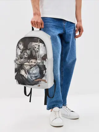 Рюкзак джинсовый / Kimetsu no Yaiba на сером