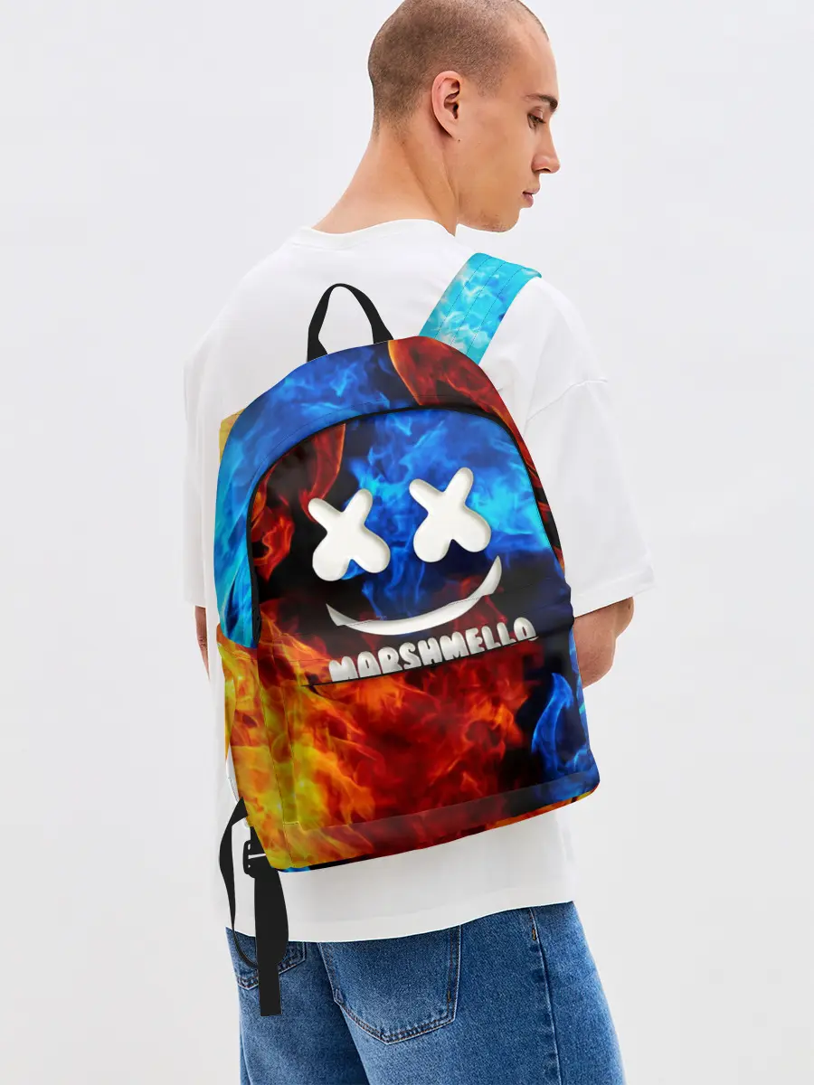 Рюкзак джинсовый / Marshmello Fire