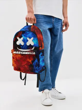 Рюкзак джинсовый / Marshmello Fire
