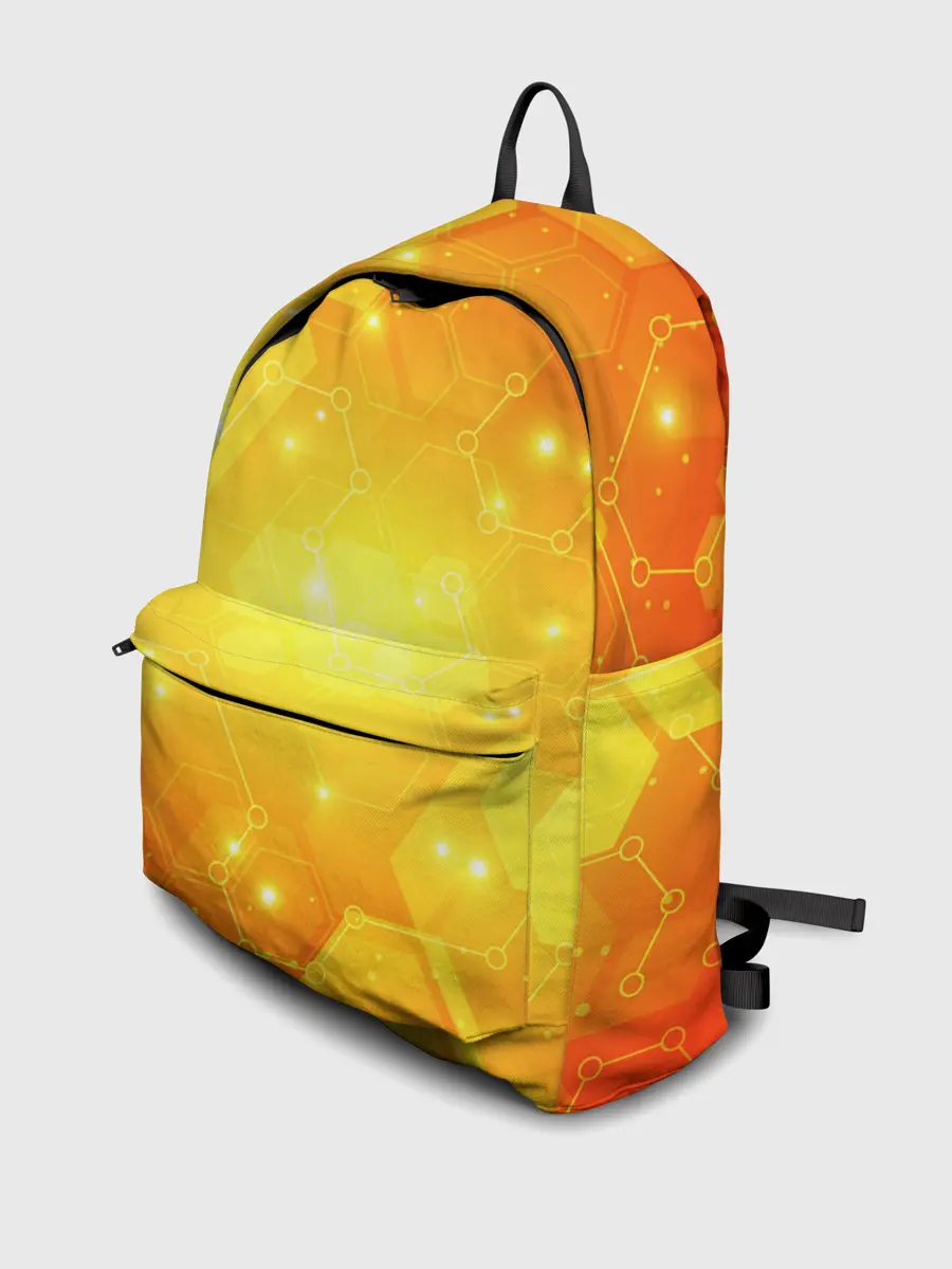 Рюкзак джинсовый / ОРАНЖЕВЫЕ СОТЫ