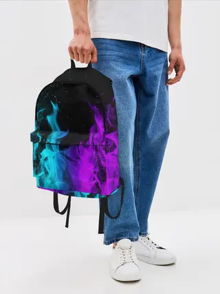 Рюкзак джинсовый / ПЛАМЯ | НЕОНОВЫЙ ОГОНЬ