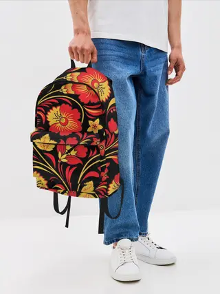 Рюкзак джинсовый / Хохлома