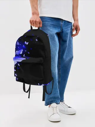 Рюкзак джинсовый / СИНИЕ БАБОЧКИ