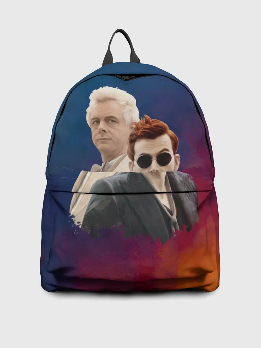 Рюкзак джинсовый / Кроули и Азирафель