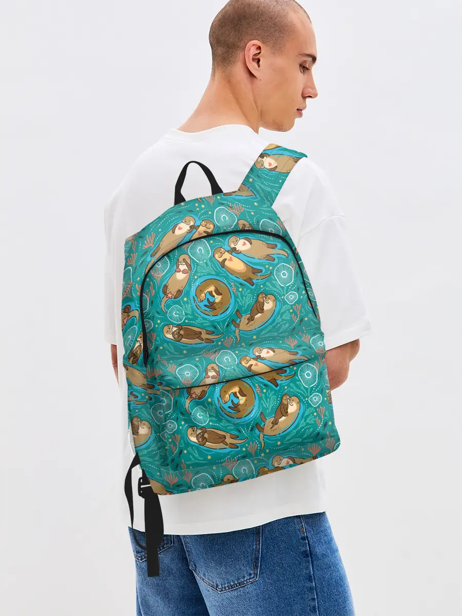 Рюкзак джинсовый / Весёлые выдры