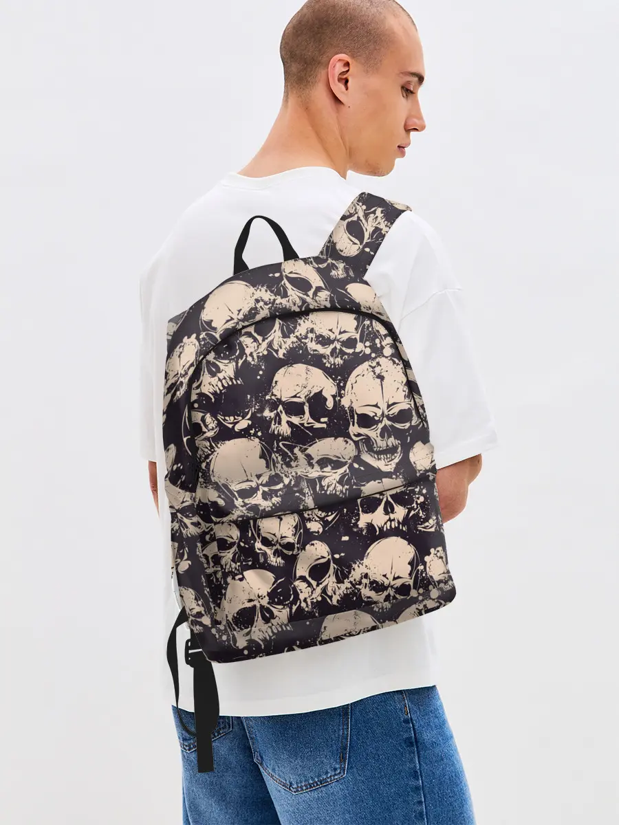 Рюкзак джинсовый / Черепа
