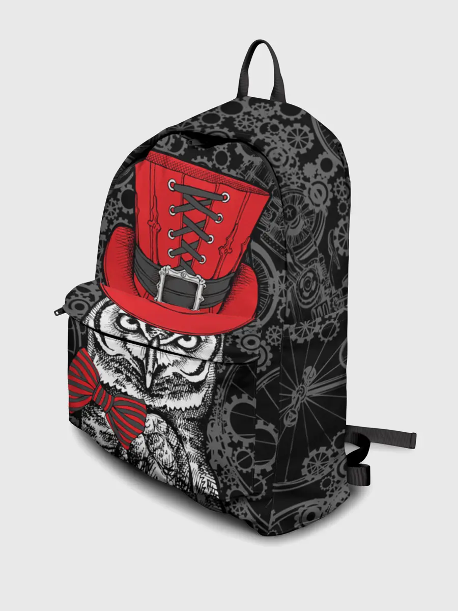 Рюкзак джинсовый / Сова в цилиндре