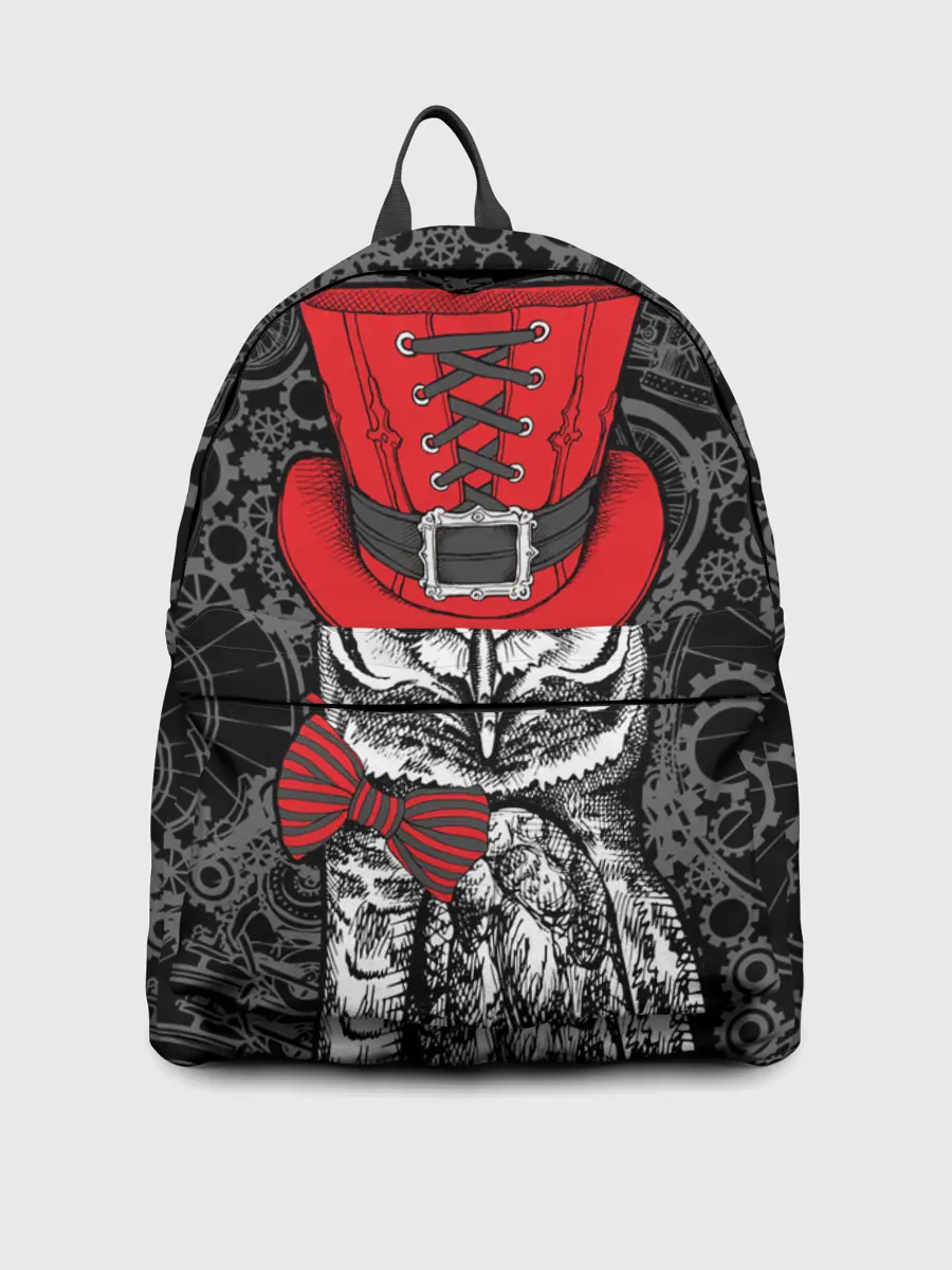 Рюкзак джинсовый / Сова в цилиндре