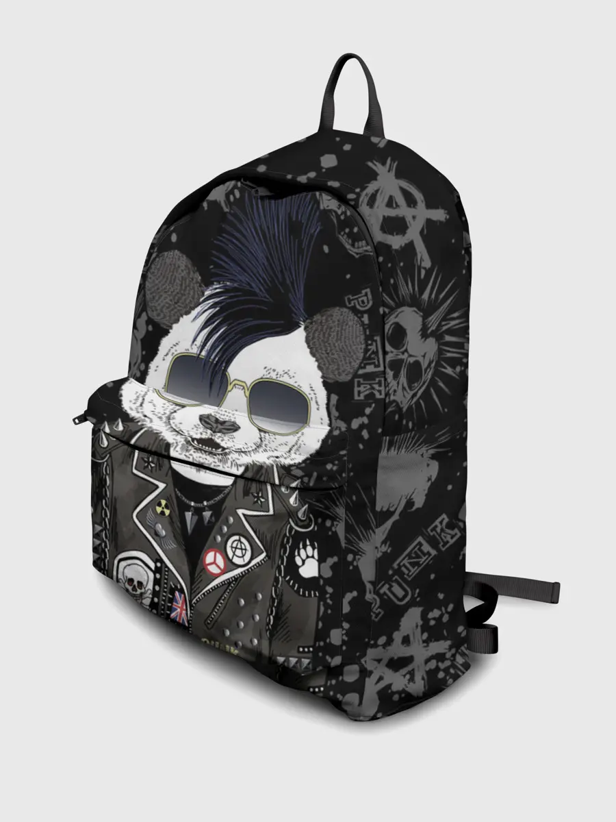 Рюкзак джинсовый / Панда в косухе