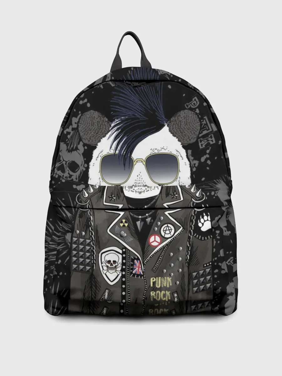 Рюкзак джинсовый / Панда в косухе