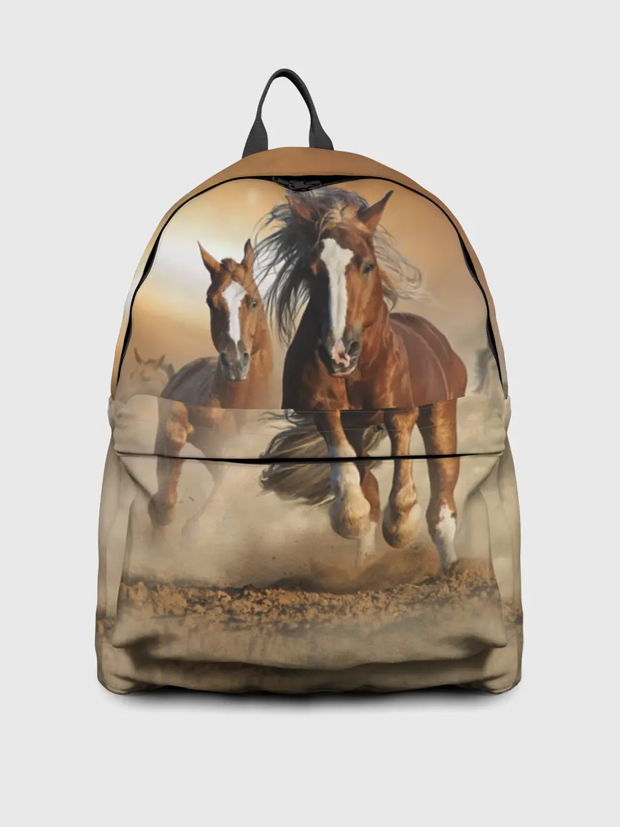 Рюкзак джинсовый / Бегущие лошади