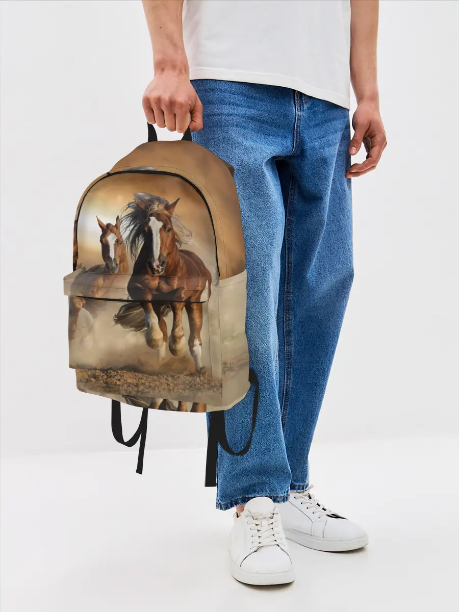 Рюкзак джинсовый / Бегущие лошади