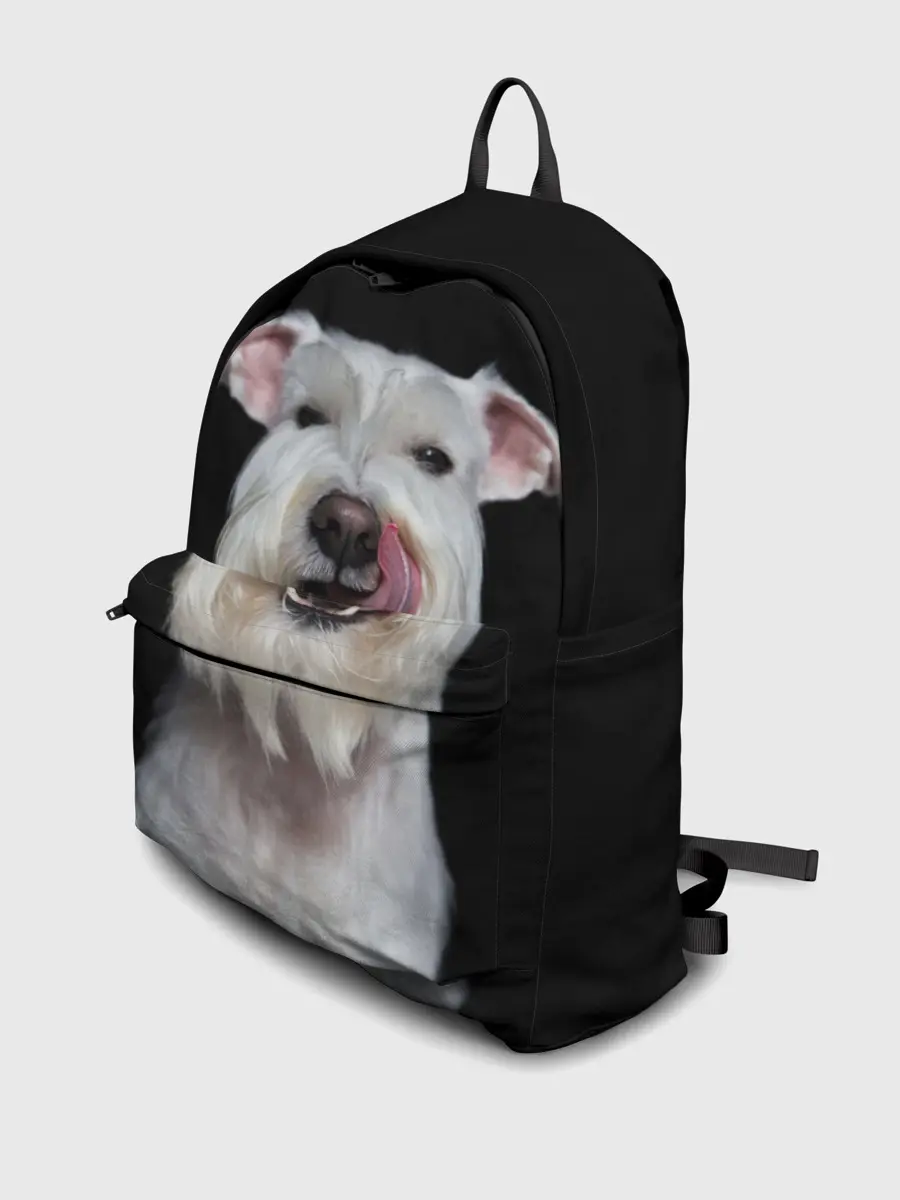 Рюкзак джинсовый / Белый шнауцер