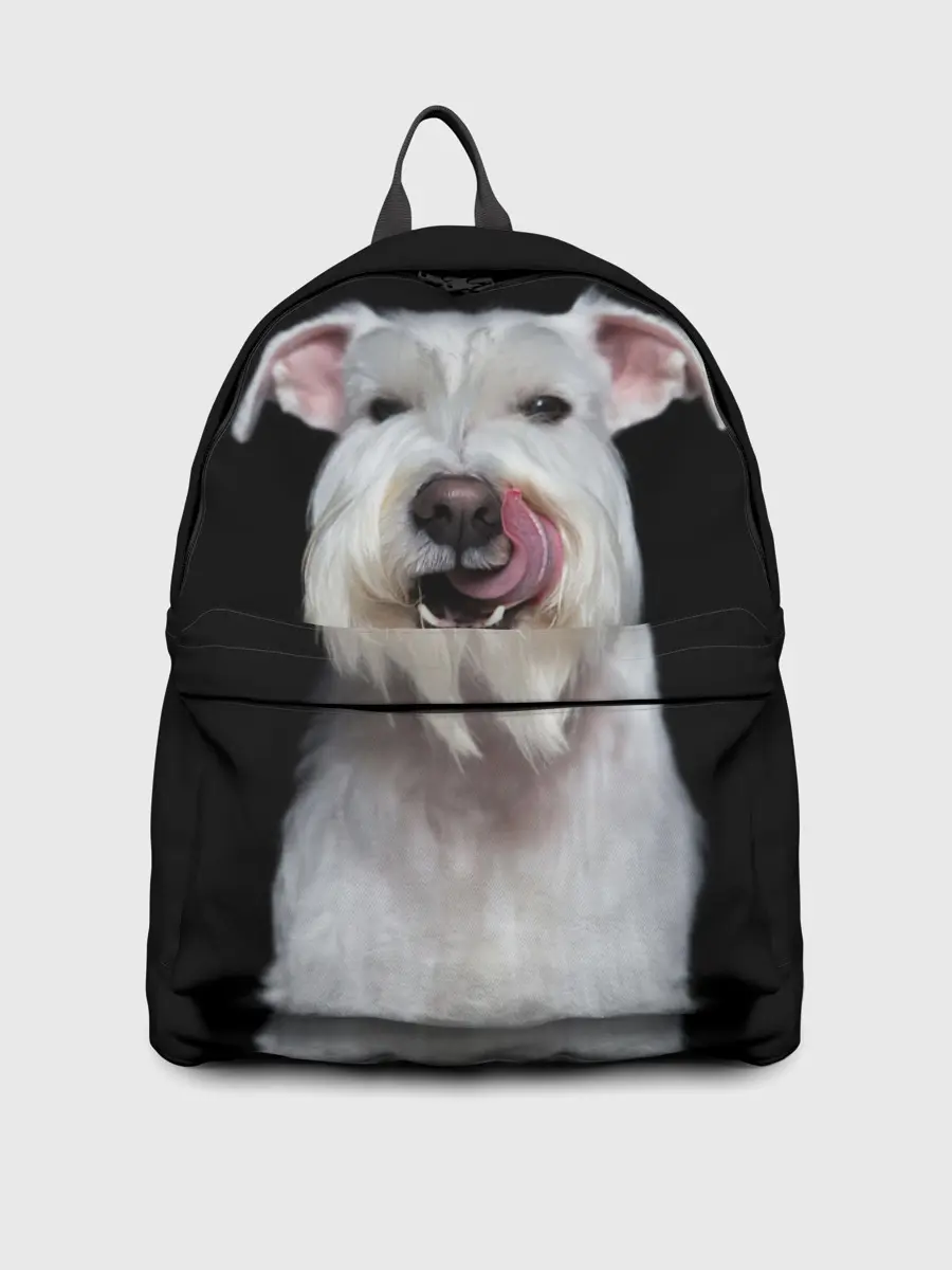 Рюкзак джинсовый / Белый шнауцер