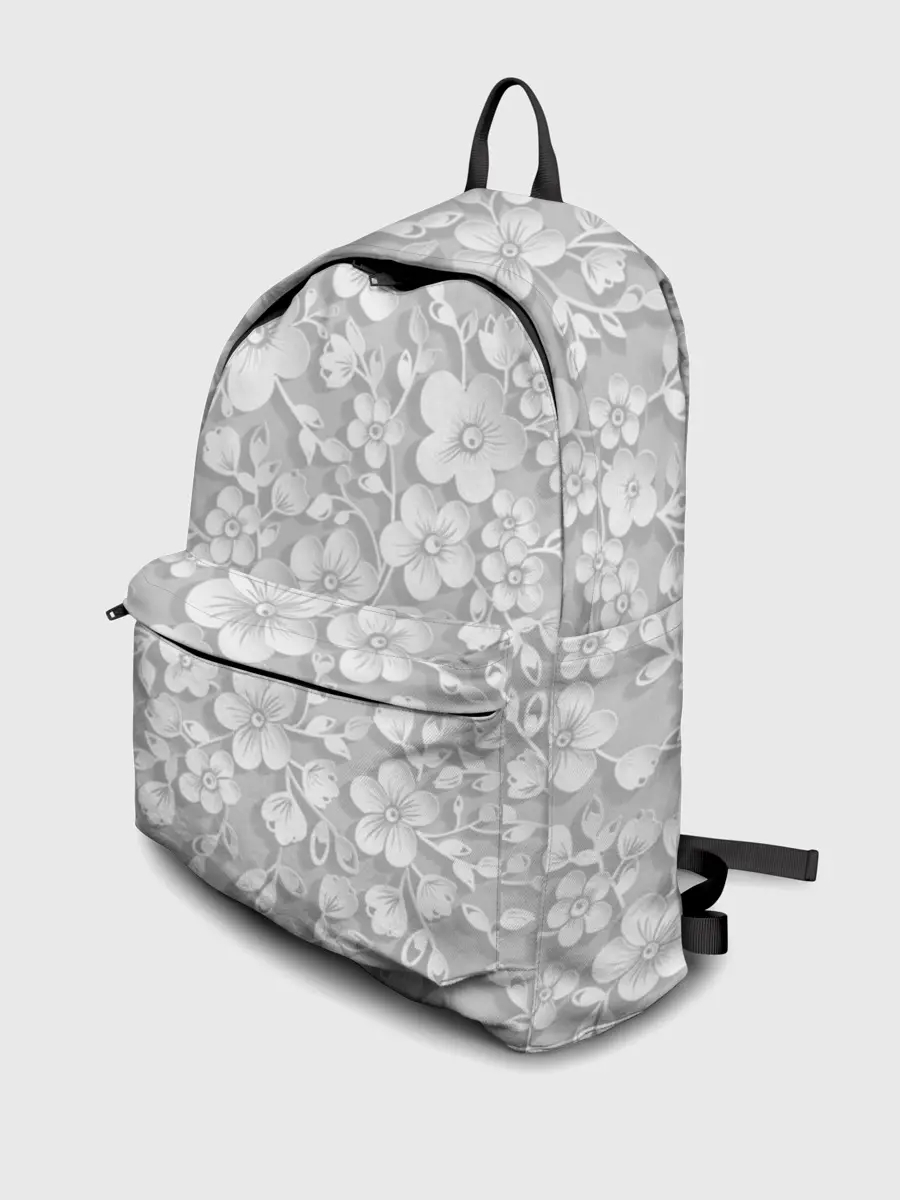 Рюкзак джинсовый / Белые цветы