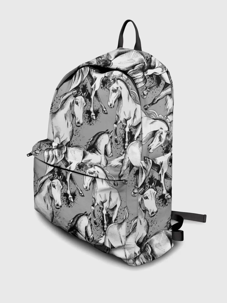 Рюкзак джинсовый / Белые лошади