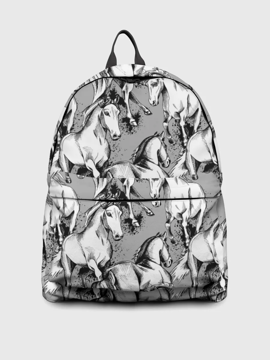 Рюкзак джинсовый / Белые лошади