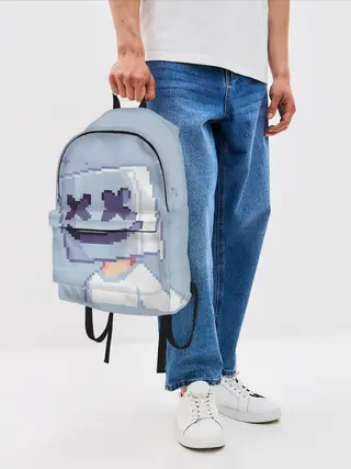 Рюкзак джинсовый / Marshmello Pixel