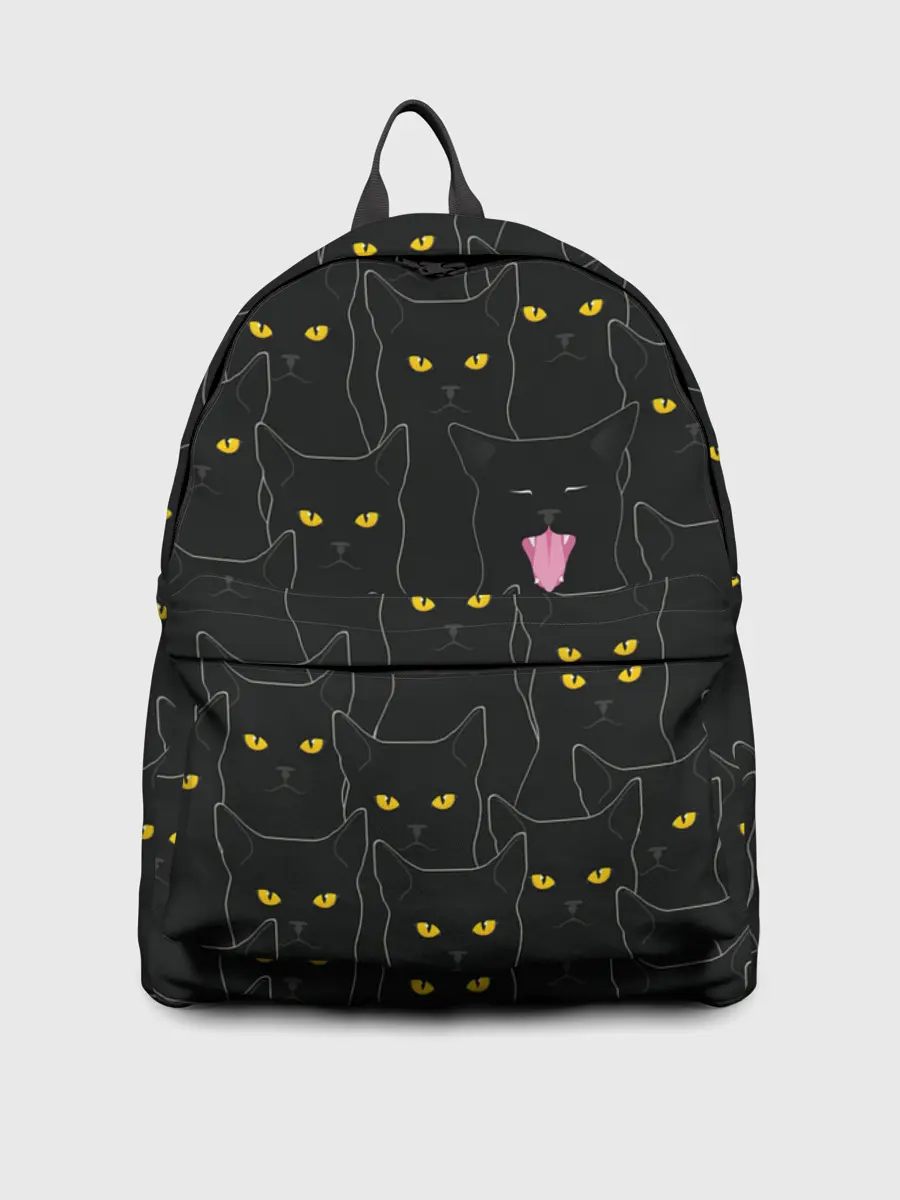 Рюкзак джинсовый / Чёрные коты